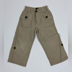 Toddler Boys Linen Blend Khaki Pants